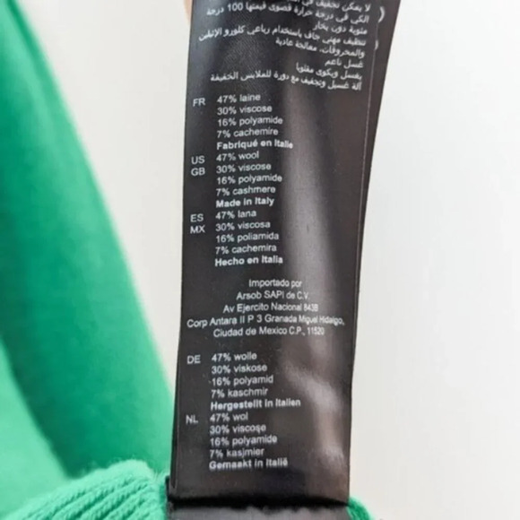 SANDRO Lucien Cardigan Sweater Wool Cashmere Button Up V Neck Kelly Green 0 - Picture 12 of 12